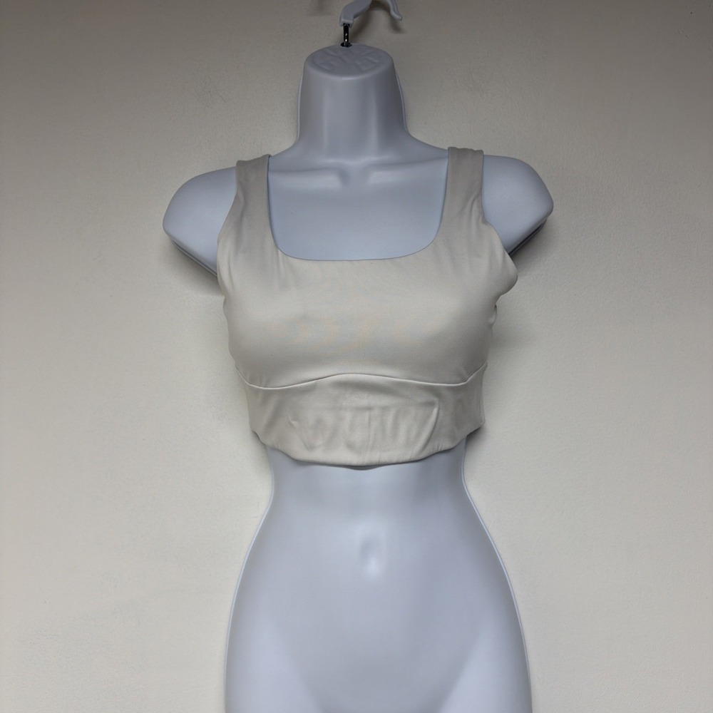 Gymshark Womens Square Neck Sports Bra Ivory Size S B4A9L